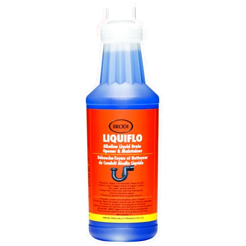 Brodi Liquiflo - Dissolves Hair. Powerful, Fumeless Drain Opener & Maintainer. Clears Clogs, Prevents Biofilms. Professional Quality.