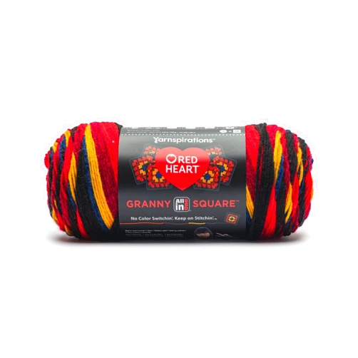 Red Heart All In One Granny Square Yarn (250g/8.8oz), Black - Moody Cherry