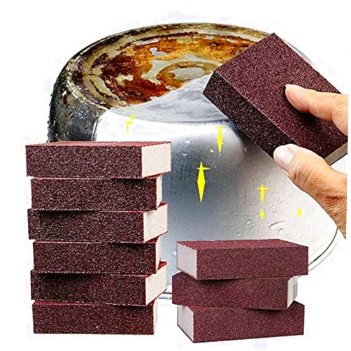 Alfykym 10 Pack Nano Carborundum Sponges Elite Nano Emery Sponges Cleaning Pads Carborundum Brusher and Rust Sand Scrubbers for Kitchen Cleaning Pots and Pans
