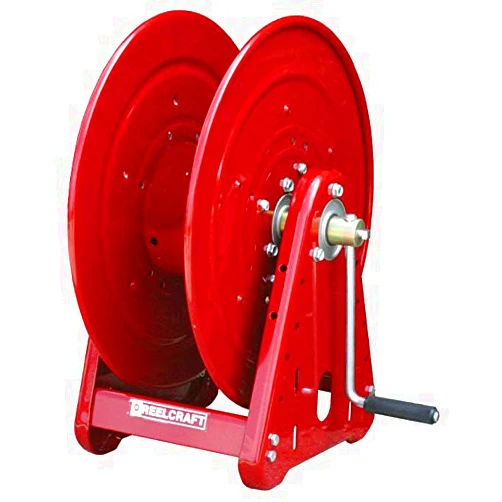 Reelcraft CA30106-CS Heavy Duty Hand Crank Cable Storage Reel, Heavy Gauge Steel, Red