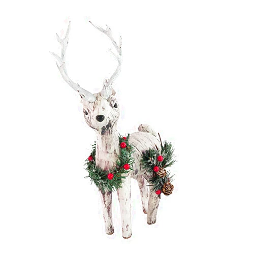 Wing Tai Trading Small Paper Birch Deer Looking Left, Green