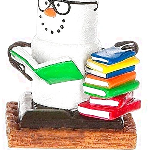 Midwest Seasons PBOX Midwest Seasons S'Mores Book Club Smores Stack of Books Book Christmas Tree Ornament