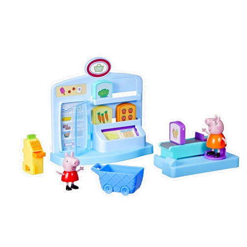 Peppa Pig Peppa’s Adventures Peppa’s Supermarket Playset Preschool Toy: Includes 2 Figures and 8 Themed Accessories; for Ages 3 and Up