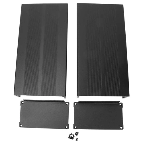 Walfront 55x106x200mm Enclosure Electronic DIY Circuit Board Project Aluminum Box Cooling Case Aluminum Alloy Box Split Type Black Sand Silver Electrical Boxes (Sand Black with Bending Plate)