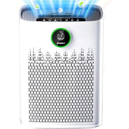 ECOSELF Air Purifiers for Home Large Room, with Smart Mode, PM2.5 Air Quality Display, 22dB Sleep Mode, Aromatherapy, Cover Up to 1295 Ft² with 2X-Purification & 360°Air Outlet, HAP603, White