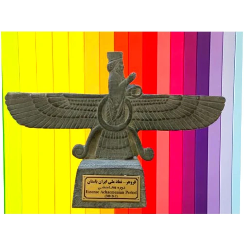 SPIRIT OF ART - STATUE | Women, Men, Gift, Rich, Art, Ancient, Home, Decor, Decorative, Impressive, Cultural, Historical, Traditional, Coffee Desk, Farvahar, Size: 6” x 4”, Color: Charcoal #22