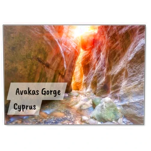 Photomagnet Amazing Avakas Gorge, Nature Landscape, Cyprus. View of The Popular Canyon, Tourist Attraction in Paphos District, Outdoor Travel, Panorama, Fridge Magnet