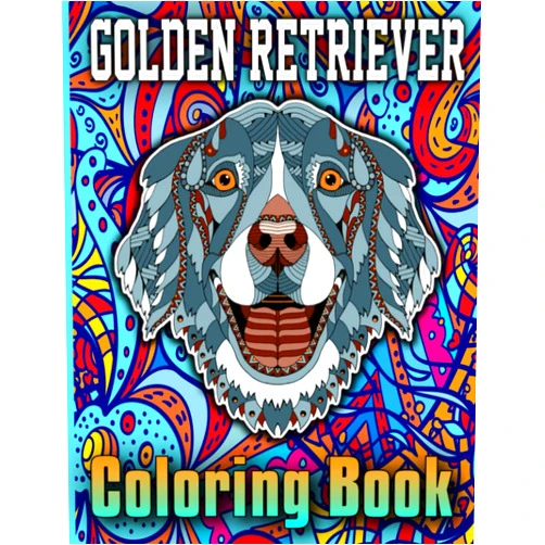 Emu Publications Golden Retriever Coloring Book: 40 Golden Retriever Designs with Henna, Paisley and Mandala Style Patterns Animal Coloring stress relieving relaxation, Golden Retriever Gifts For Women