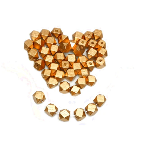 Woodeni 50pcs 16mm Gold Geometric Wooden Beads, Wood Smooth Loose Spacer Beads for Ccraft, Beading Supplies for Jewelry Making, 3mm Hole