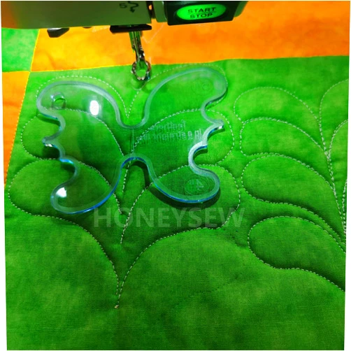 HONEYSEW Free Motion Quilting Template Sewing Ruler Templates for Most of Domestic Sewing Machine (#1 Feather in a Straight line)