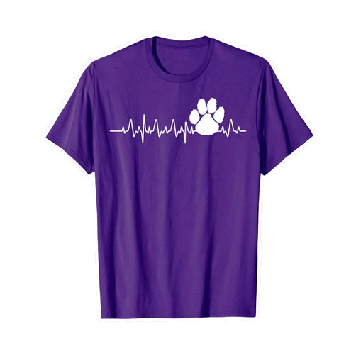 Awesome Dog Paw Gifts Apparel and Accessories Heart Pulse, EGK and Heartbeat with Dog Paw T-Shirt