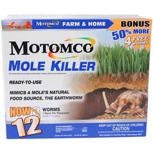 Tomcat Motomco 008-34310, 12 Worm 198880 Mole Killer Ready to Use Bonus Box