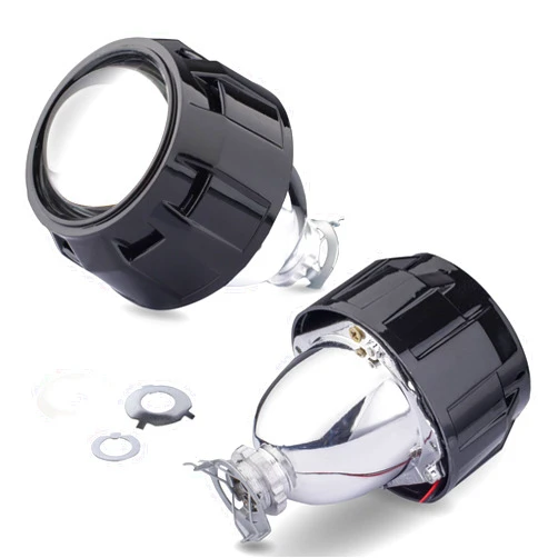 YUFANYA 2.5”Mini Projector Lens LHD Bixenon Projector Lens with Black Shrouds High Low Beam Function Car fit for H1 H4 H7 Car Motorcycle Retrofit