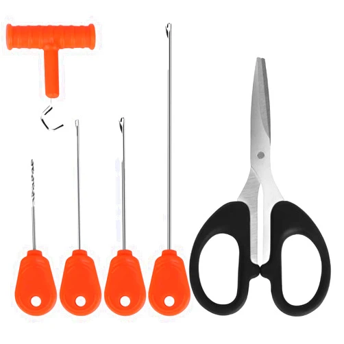 Luroad Carp Fishing Baiting Rigs Tool Kit Set, Luroad 6 in 1 Carp Fishing Tackle Kit, Including Hook Needle, Driller, Knot Puller, and Fishing Braid Line Scissors for Lures Bait Driller