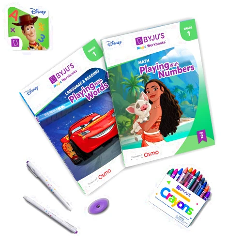 BYJU'S Magic Workbooks: Disney 1st Grade Math, Language & Reading - Ages 5-7 - Includes Disney & Pixar Characters - for Boys & Girls - Works with iPad & Fire Tables (Osmo Base Required)
