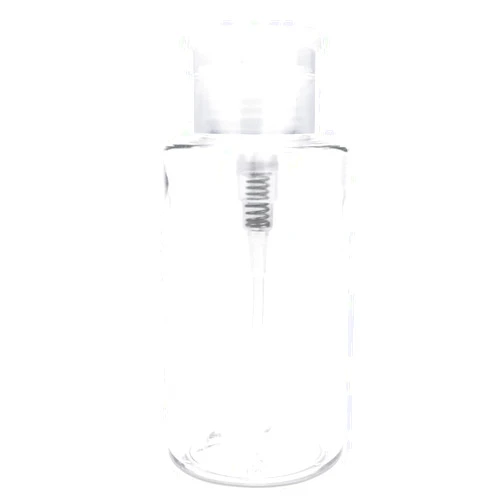 PANA 10oz Clear Push-Down Dispenser Bottle - 1 Bottle - Empty Refillable Pump Bottle for Nail Polish Remover Liquid