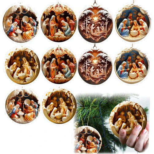 Generic Nativity Ornaments for Christmas Tree - 3