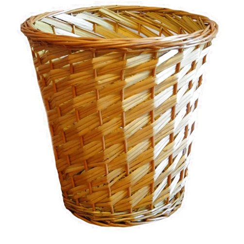 MaxEcor Natural Wicker Round Willow Waste Laundry Gift Basket Storage Kitchen-Bath-Living-Room-Home-Office Dust Bin Planter Wood Laundry Baby Holder Wastebasket