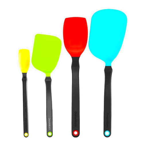 Dreamfarm Set of Essentials Silicone & Nylon Non-Stick-Safe Kitchen Cooking Utensils Set with Chopula, Mini Chopula, Supoon, & Mini Supoon - Party Mix