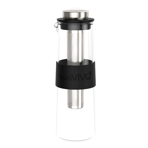 bonVIVO Frida Cold Brew Coffee Maker, Cold Brew Maker For Coffee Lovers, Cold Coffee Maker With Permanent Filter And Glass Coffee Pot, Cold Brew Iced Tea Infuser For 8 Cups, 34 oz