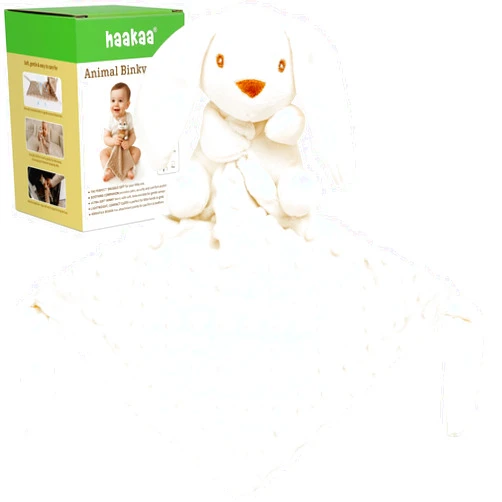 haakaa Bunny Baby Security Blanket, Ultra Silky Skin-Friendly Loveys for Babies, Snuggle Soft Baby Toy Stuffed Animals Essentials for Newborn Boys and Girls