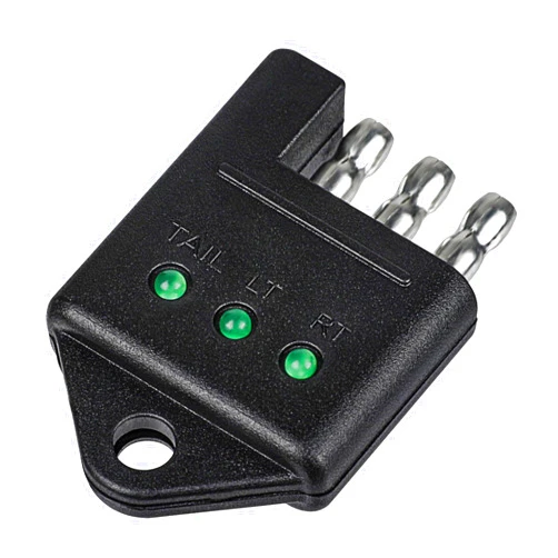 WUSHIXAN 4 Pin Trailer Tester Connector Trailer Plug Tester Trailer Connector Tester，4-Pin Straight Trailer Wiring Tester