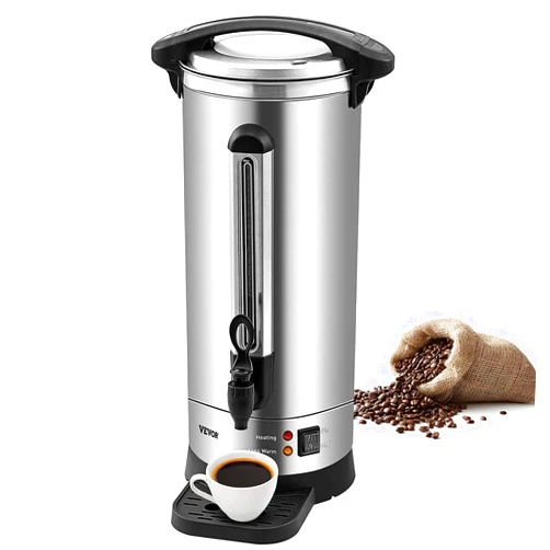 VEVOR Commercial Coffee Urn, 110Cups/17qt Stainless Steel Large Coffee Dispenser, 1500W 110V Electric Coffee Maker Urn For Quick Brewing, Hot Water Urn for Easy Cleaning