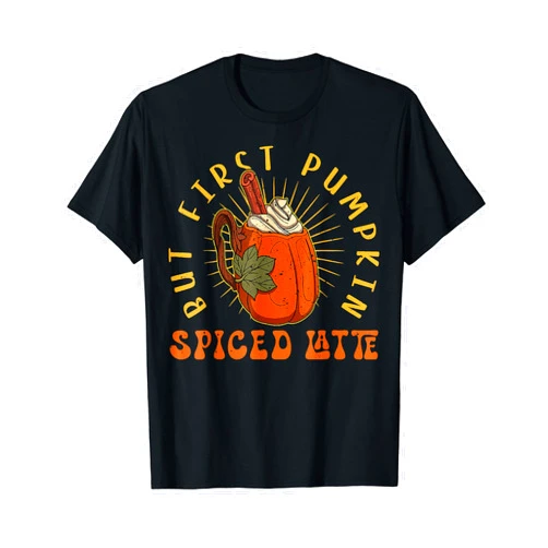 Funny Halloween Costume Matching Pumpkin drink barista coffeehouse vanilla drinking T-Shirt