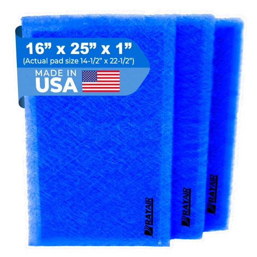 RAYAIR SUPPLY 16x25 Replacement Filter Pads Designed to Fit MicroPower Guard Air Cleaner 16x25 Refills (3 Pack) BLUE