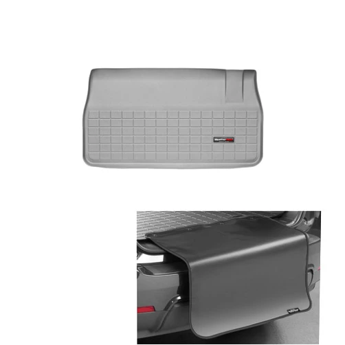 Weathertech Cargo Trunk Liner with Bumper Protector for Chrysler Town & Country Van, Grand Caravan, Town & Country Van - Behind 3rd Row w/Bumper Protector (42265SK), Grey