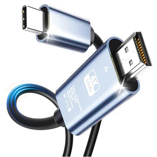 Ankky 6.6FT HDMI Cable Adapter for iPhone 15 to HDTV, 4K USB C to HDMI Video Cable, Thunderbolt 3 & 4 Compatible for iPhone 15/16 Series, MacBook Pro/Air, iPad Pro, Surface Book 2, Galaxy S23 and More
