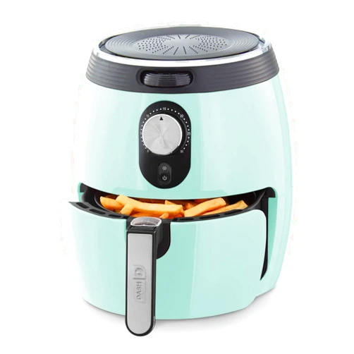 Dash Deluxe Electric Air Fryer + Oven Cooker with Temperature Control, Non-stick Fry Basket, Recipe Guide + Auto Shut off Feature, 1200-Watt, 3 Quart - Aqua