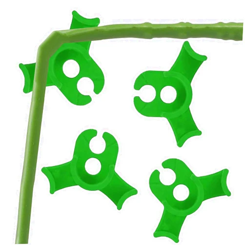 Booge 40 Pcs Low Stress Training Clips, 90 Degrees Plant Trainer, Bud Benders, Plant Stem Support Bender for Plants - Green