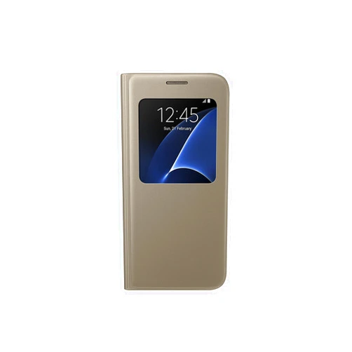 Samsung Galaxy S7 Case S-View Flip Cover - Gold (NOT for S7 EDGE)