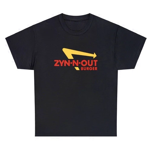 Unethical Threads Zyn-N-Out T Shirt Funny Sarcastic in-N-Out Fast Food Zyn Lover Parody Meme Tee