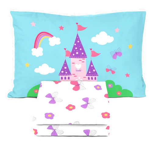 Sunny Side Up Magic Castle Twin Sheet Set - 3 Piece Kids Bedding Set Includes Pillow Cover – Super Soft Floral Butterfly Microfiber Sheets