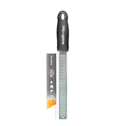 Microplane Premium Classic Series Zester 18/8, Black - Lemon Zester & Cheese Grater & Vegetable Grater - Citrus, Parmesan Cheese, Garlic, Ginger, Nutmeg, Chocolate - Stainless Steel Grater