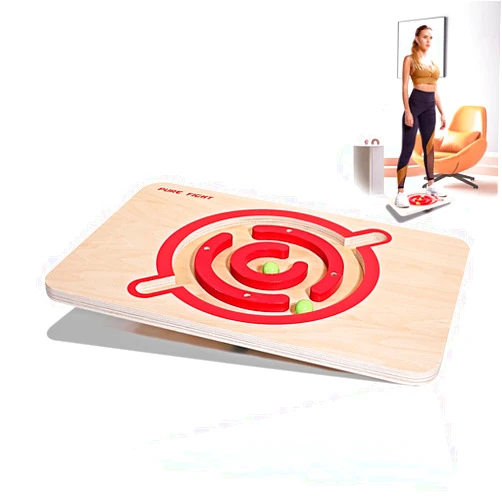 PUREFI Maze Balance Board Large,Wobble Board under Standing Desk,Rocker Board for core training, balancing Board for Skiing,Surfing,Skating,Balancing Tool with Labyrinth