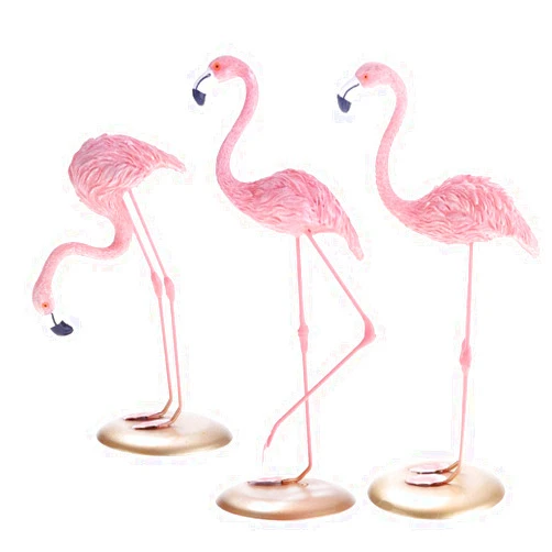 Notakia Resin Pink Flamingoes Statue Figurine Collectible Decoration Gift Yard Ornaments Bright Pink Resin Composites Flamingo Make Great Home Garden Decor (Set of 3)
