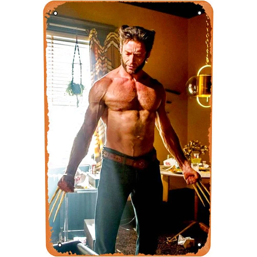 NIUMOWANG Metal Sign - Hugh Jackman Tin Poster 12 X 8 Inches