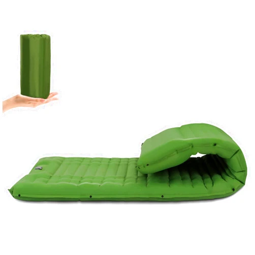 Lorpect Inflating Sleeping Pad for Camping.LORPECT 4.5 in Thick Sleeping Mat .Compact Waterproof Camping Air Mattress with Pillow.Foot Pressure Inflatable Camping Pads for Backpacking & Hiking. (Green 1)