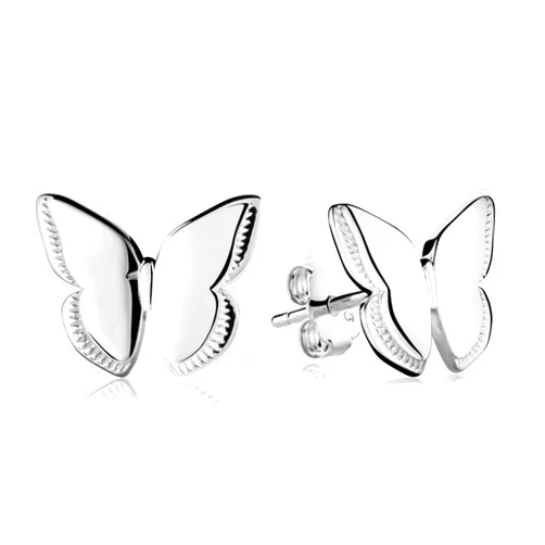 Wilhelmina Collective Butterfly Charm Earrings - Sterling Silver Fashion Jewelry Studs