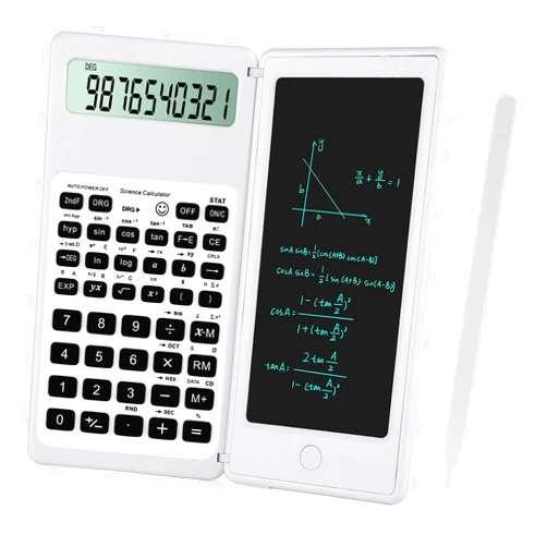 IPepul Scientific Calculators for Students, White Math Calculator with Notepad,10-Digit Large Screen, Classroom Must Haves for Middle High School Supplies & College (White)