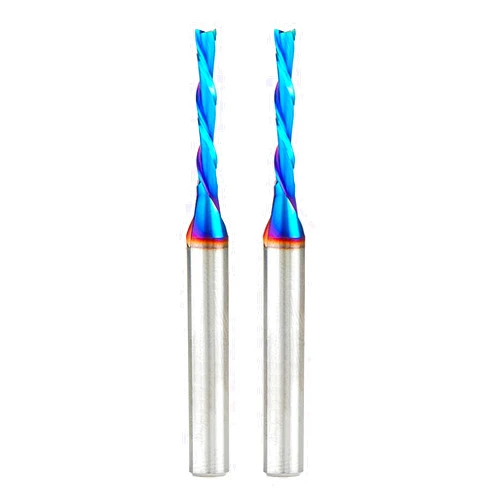 Amana Tool 46225-K-2 2-Pack SC Spektra Extreme Tool Life Coated Spiral Plunge 1/8 Dia x 13/16 CH x 1/4 SHK 2-1/2 Inch Long Down-Cut Router Bits