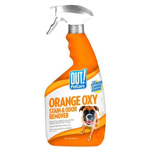 OUT! PetCare Complete Oxy Pet Stain and Odor Remover, Oxy Orange Cleaner Spray, Stain and Odor Eliminator, Pet Carpet Cleaner, Urine Remover and Odor Neutralizer, Safe, Effective, 32 fl oz