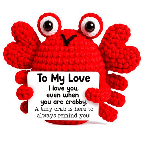 GiftMark Gifts for Anniversary Women Men Her Him to My Love Gift for Christmas Thanksgiving Halloween Wedding Birthday Girlfriend Emotional Positive Crochet Crab Animal for Couple Wife Husband