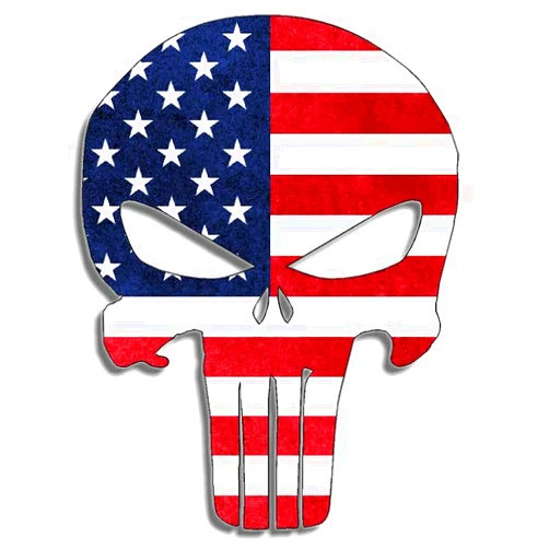 K-Custom Skull American Flag Sticker Custom Vinyl USA United States Constitution Marines Army Navy Airforce