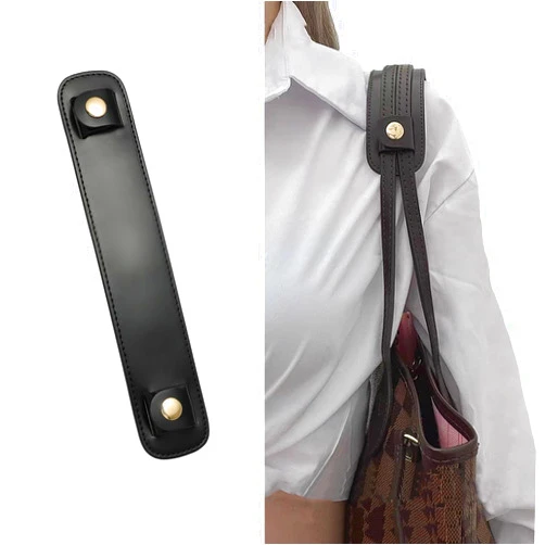 Jiesinlov Leather Backpack Shoulder Strap Pads Replacement Cushion Strap Covers for Tote Bags (Black)