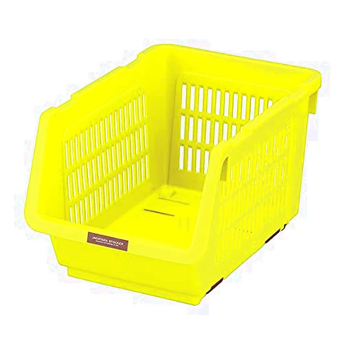 JapanBargain 4671, Japanese Stackable Storage Bin Kitchen Pantry Organizers Food Basket for Fruit Potato Condiments and Spices, Made in Japan