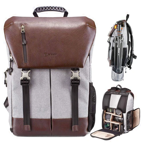 TARION Camera Backpack Waterproof Camera Bag Waterproof Certified IPX5 Large Capacity Side Access with 15.6 Inch Laptop Compartment Rain Cover for Women Men Photographer Lens Tripod Tablets